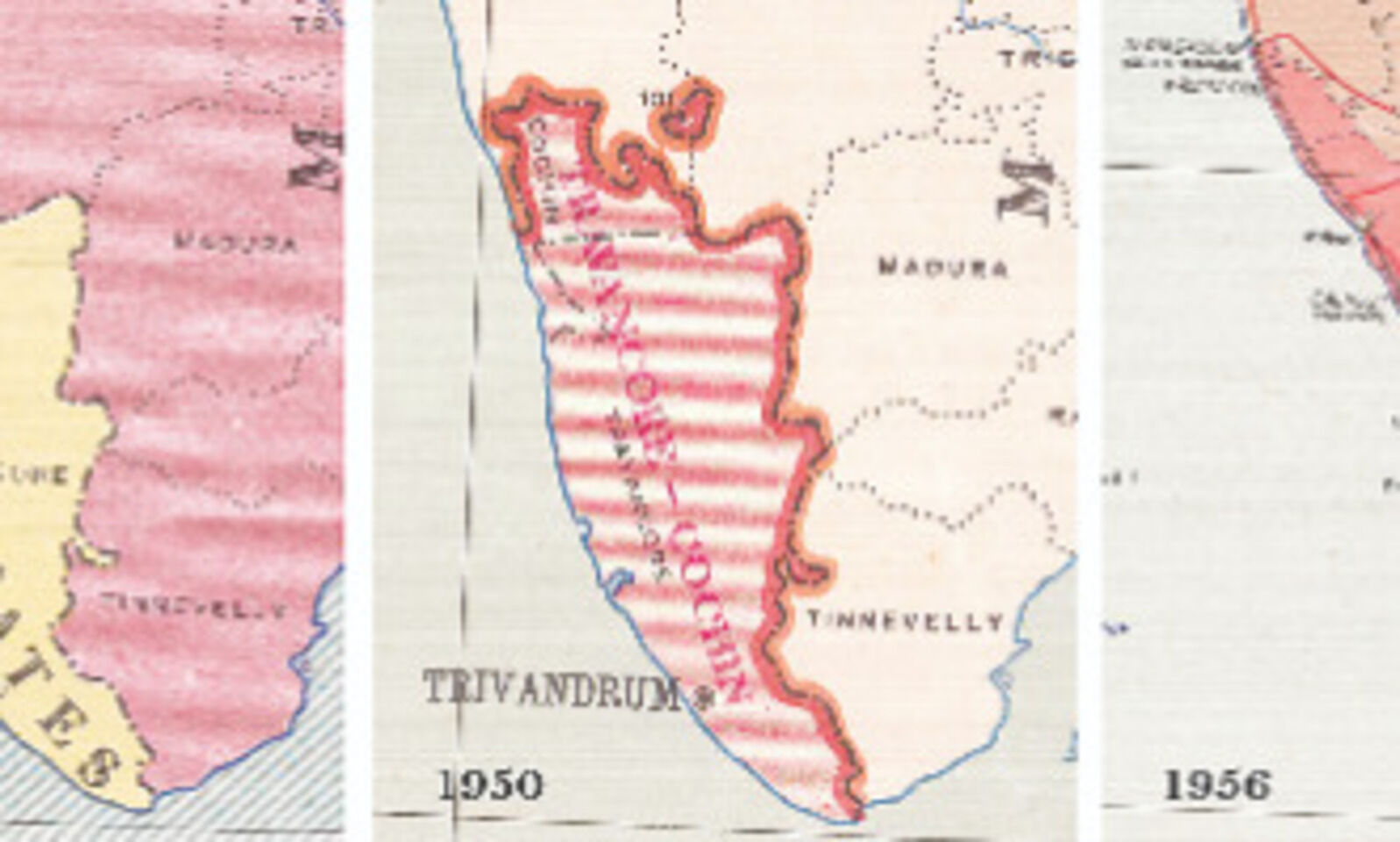 Kerala Map Before 1956 Formation Of Kerala — I