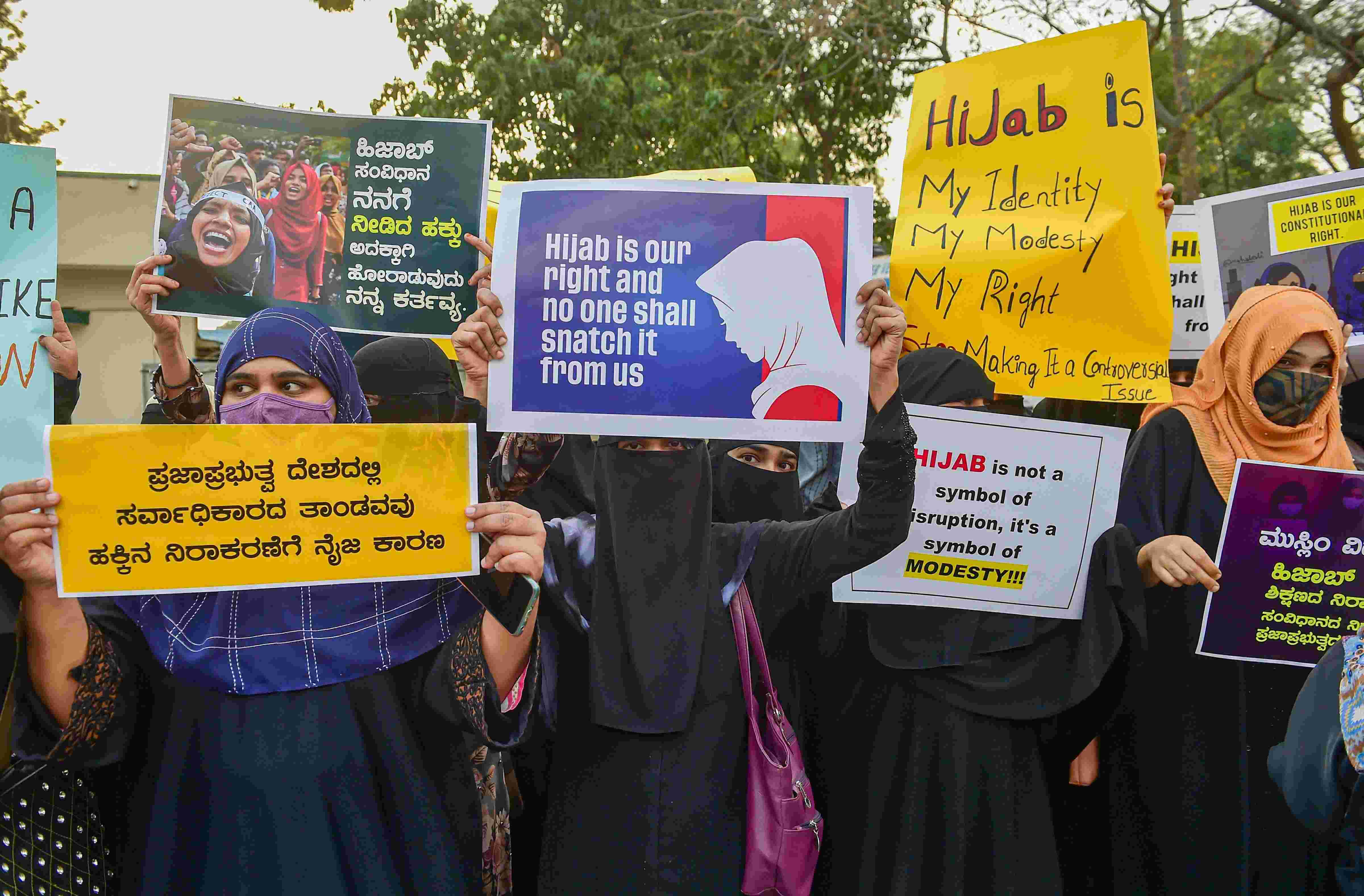 Indian secularism positive, wearing hijab not a display of religious jingoism, argue Muslim girls in Ktaka HC