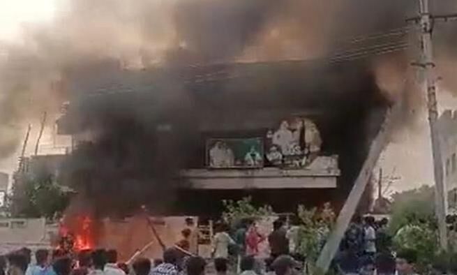 Arson in AP town over renaming new district