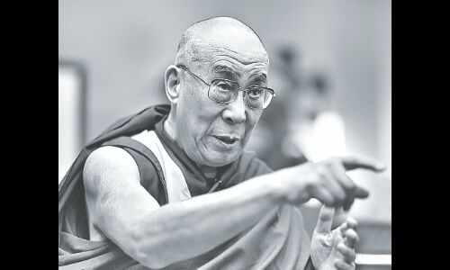 Capturing Dalai Lama in monochrome