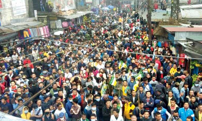 Show of strength: Tamangs men protest Gurungs return Show of strength: Tamangs men protest Gurungs return