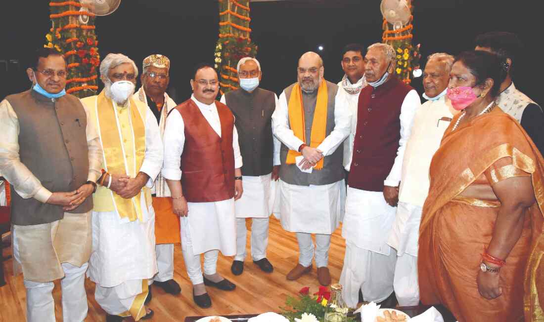 Nitish Kumar gets CMs chair, BJP lions share in ministerial pie