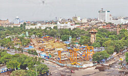 Outer structure of Esplanade Metro Station completed