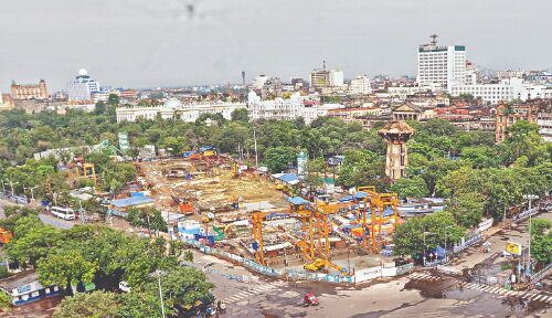 Outer structure of Esplanade Metro Station completed