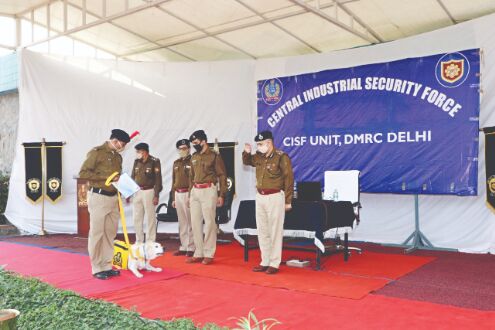 CISF canines who secured Delhi Metro retire with medals & cake CISF canines who secured Delhi Metro retire with medals & cake