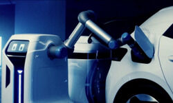 Volkswagen unveils visionary electric car-charging robot Volkswagen unveils visionary electric car-charging robot