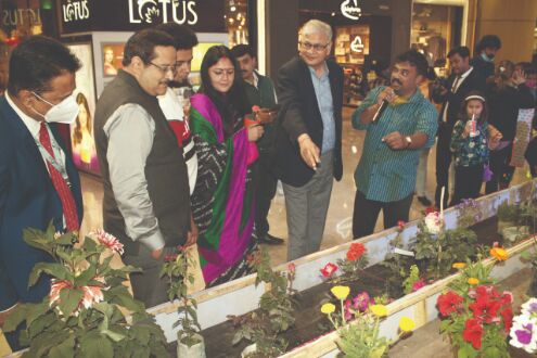 Flower show held in city mall Flower show held in city mall
