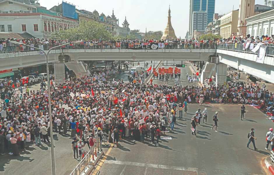 Big protests across Myanmar as UN expert fears violence Big protests across Myanmar as UN expert fears violence