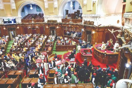 UP Budget session starts on stormy note
