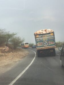 Construction picks up as overloaded trucks populate  Ggm roads, making them more prone to freak mishaps