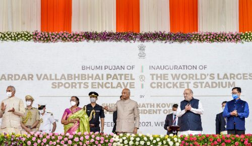 Prez Kovind inaugurates worlds largest cricket arena Prez Kovind inaugurates worlds largest cricket arena