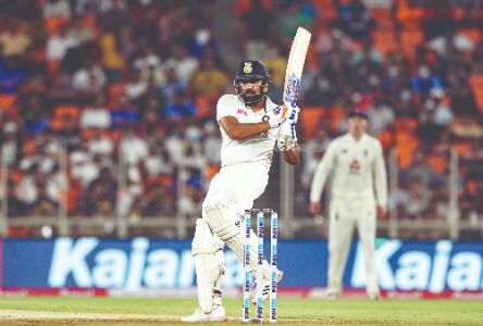 Ashwin-Axar spin combo and Rohits unbeaten 50 hand India early control