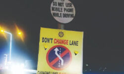 Signage boards put up on Maa flyover to caution motorists