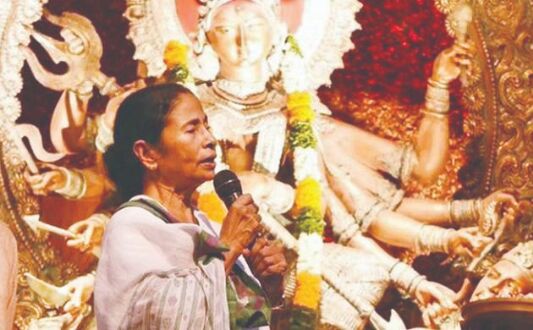 Cite one instance of Durga Puja being stopped in Bengal: TMC challenges Yogi
