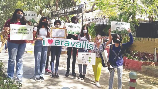 Ggm residents protest against govts proposal to restart mining in Aravallis