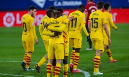 Barcelona beat Osasuna 2-0, pile pressure on Atletico Barcelona beat Osasuna 2-0, pile pressure on Atletico