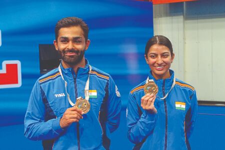 Ganemat-Angad pair continues Indias dominance with mixed skeet gold Ganemat-Angad pair continues Indias dominance with mixed skeet gold