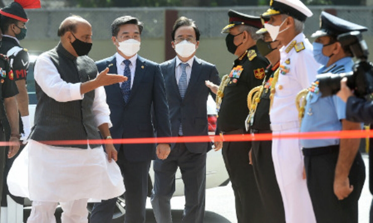 Rajnath Singh, visiting Korean minister inaugurate Indo-Korean friendship park