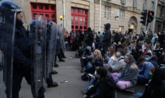 10 arrested after violent protest in UK over crime bill