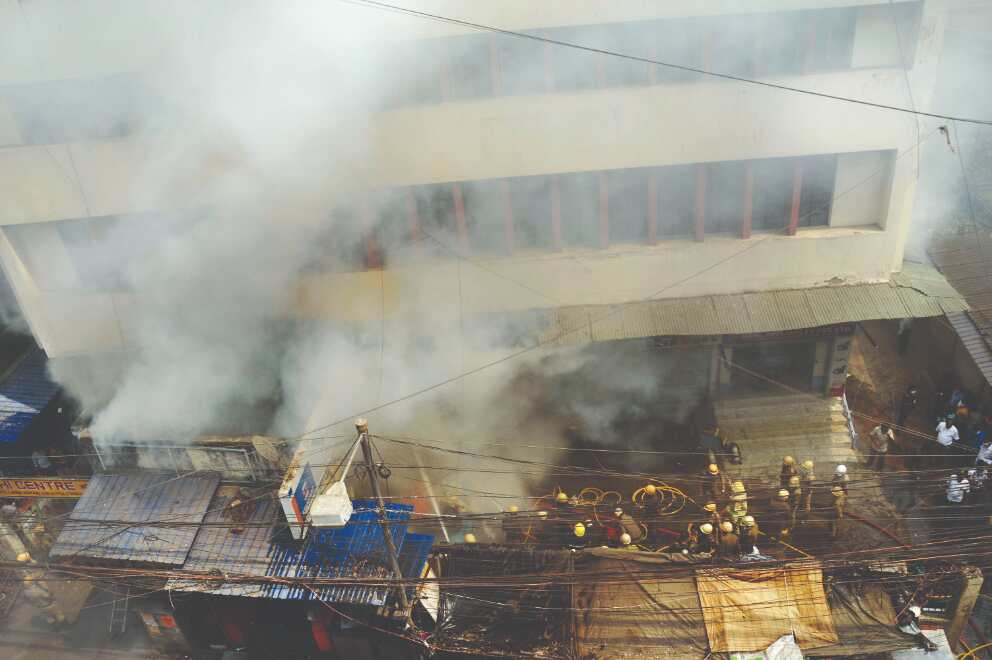 Panic after fire breaks out at warehouse, none hurt
