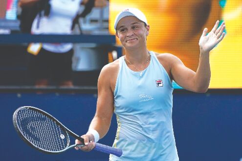 No. 1 Barty repeats as Miami champ when Andreescu retires