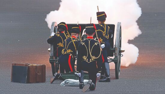 Britain pays solemn tribute to Prince Philip with artillery gun fire across the kingdom