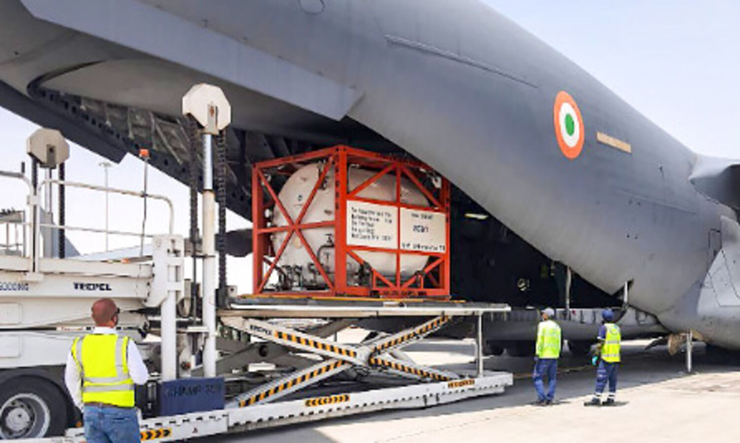 IAF airlifts 9 cryogenic oxygen containers from Dubai, Singapore
