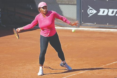 Serena Williams returning after very intense training Serena Williams returning after very intense training