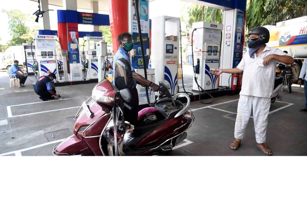 Fuel prices rise again; petrol above `100 in some districts