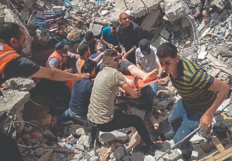 Israeli strikes kill 42 Palestinians, topple buildings in Gaza City Israeli strikes kill 42 Palestinians, topple buildings in Gaza City