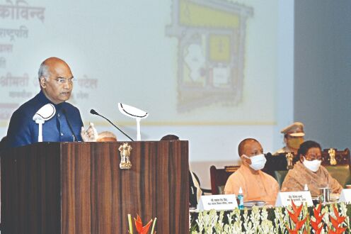 President Kovind lays foundation stone for Ambedkar memorial President Kovind lays foundation stone for Ambedkar memorial