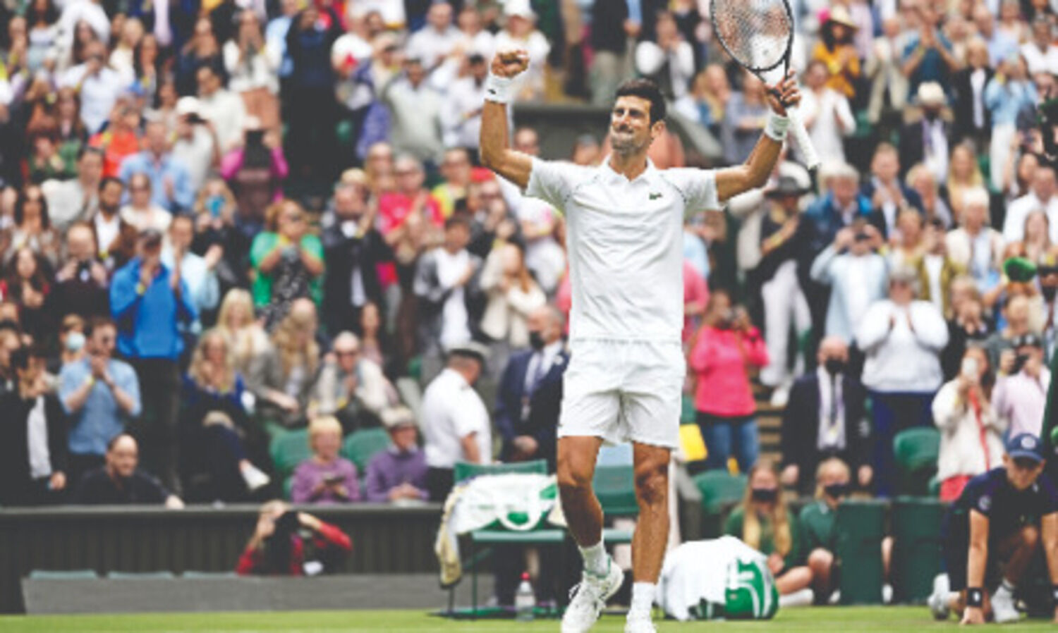 More slipping and sliding at Wimbledon as Djokovic wins