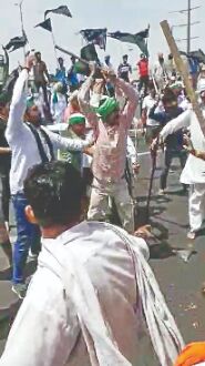 FIR against 200 farmers after Ghazipur clash with BJP workers FIR against 200 farmers after Ghazipur clash with BJP workers
