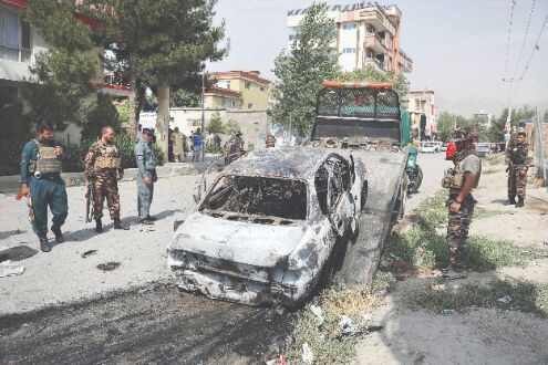 Afghan president slams Taliban; rockets target Kabul palace
