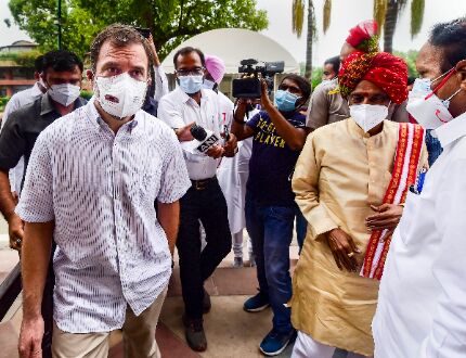 Rahul Gandhi drives tractor to Parliament to protest farm law