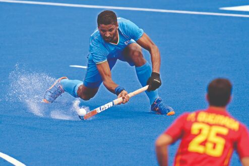 Rupinders brace hands India 3-0 win over Spain in Olympic mens hockey Rupinders brace hands India 3-0 win over Spain in Olympic mens hockey