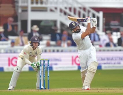 Elegant Rohit misses out on 100 but India reach 157 for 2 at Tea
