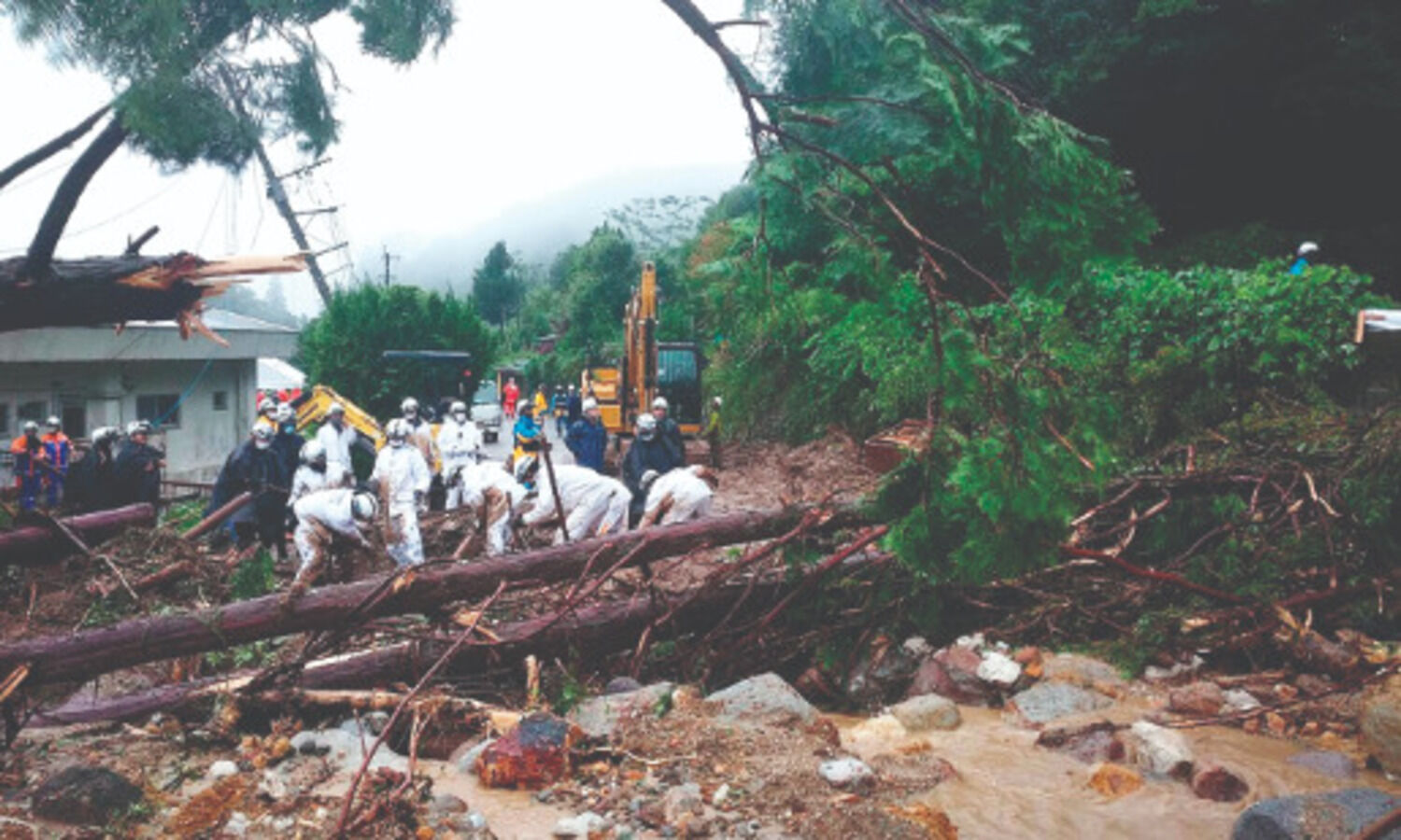 Heavy rain causes mudslides, floods in south-western Japan