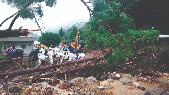 Heavy rain causes mudslides, floods in south-western Japan