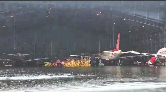 About 17 flights delayed due to rains About 17 flights delayed due to rains