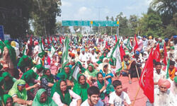 Traffic paralysed in Haryana, Punjab as farmers block roads