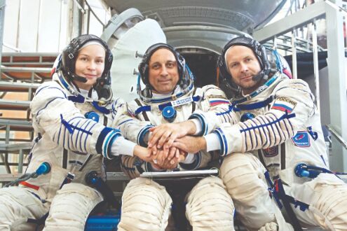 Russian film crew blasts off to make 1st movie in space