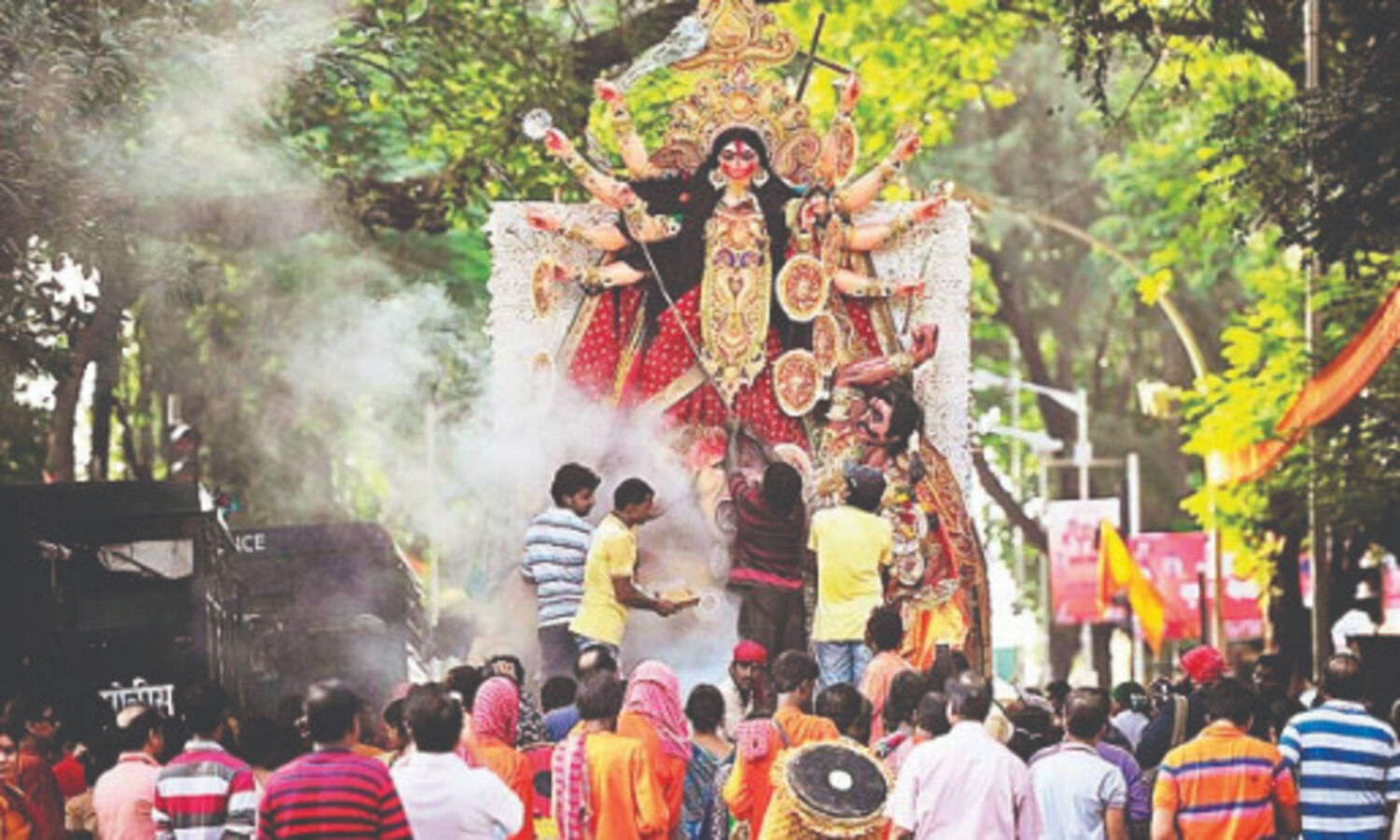 MP: Four hurt as speeding car rams into Durga puja procession