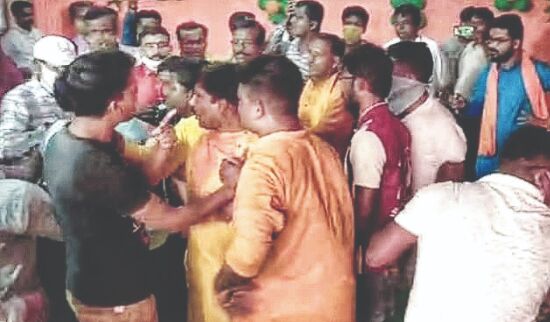 BJP workers clash in front of partys state leadership, ransack hall