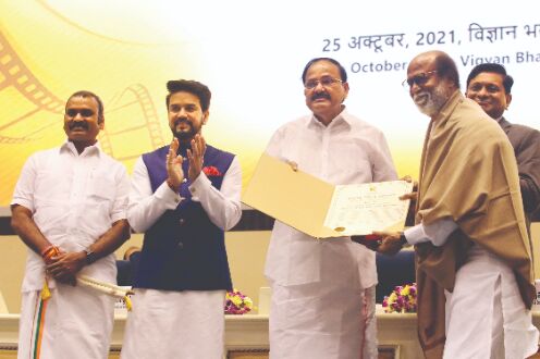 Rajinikanth receives Dada Saheb Phalke award Rajinikanth receives Dada Saheb Phalke award