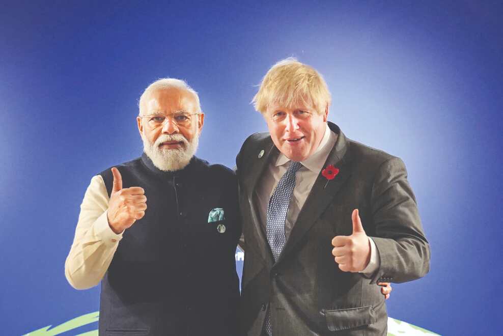 PM Modi holds bilateral talks with UKs Johnson PM Modi holds bilateral talks with UKs Johnson