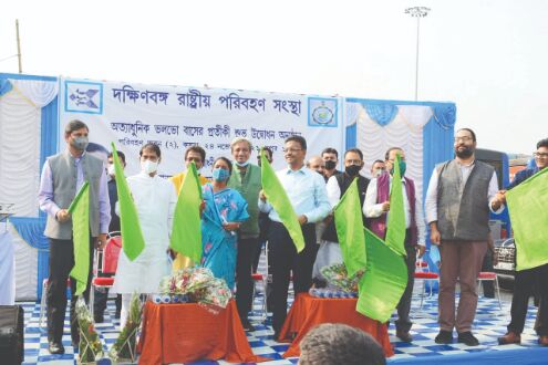 Firhad Hakim inaugurates six SBSTC buses connecting Kol to South Bengal Firhad Hakim inaugurates six SBSTC buses connecting Kol to South Bengal