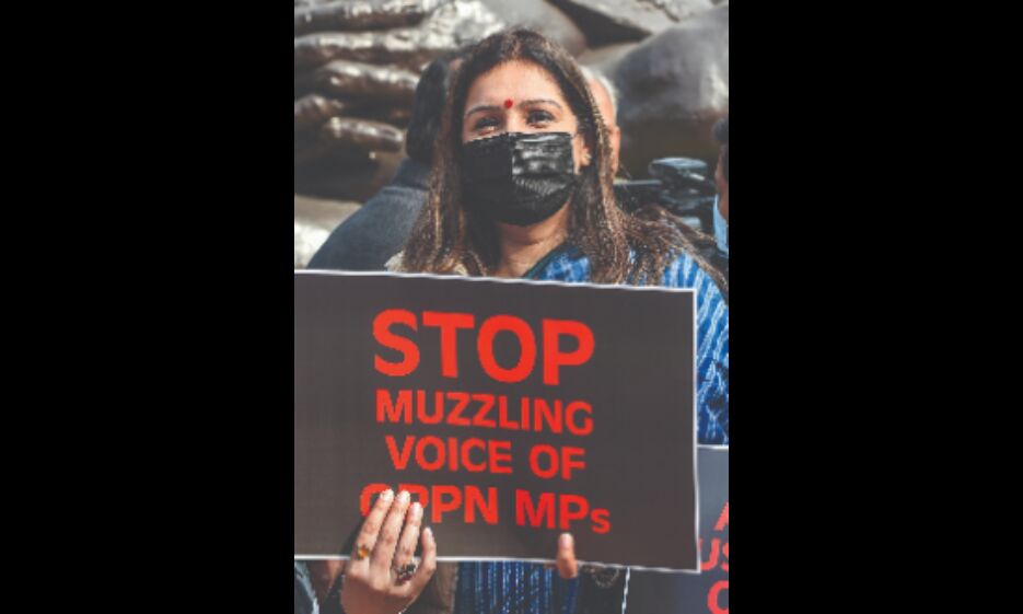 Oppn MPs walk out of RS, LS to protest suspension of 12 MPs Oppn MPs walk out of RS, LS to protest suspension of 12 MPs