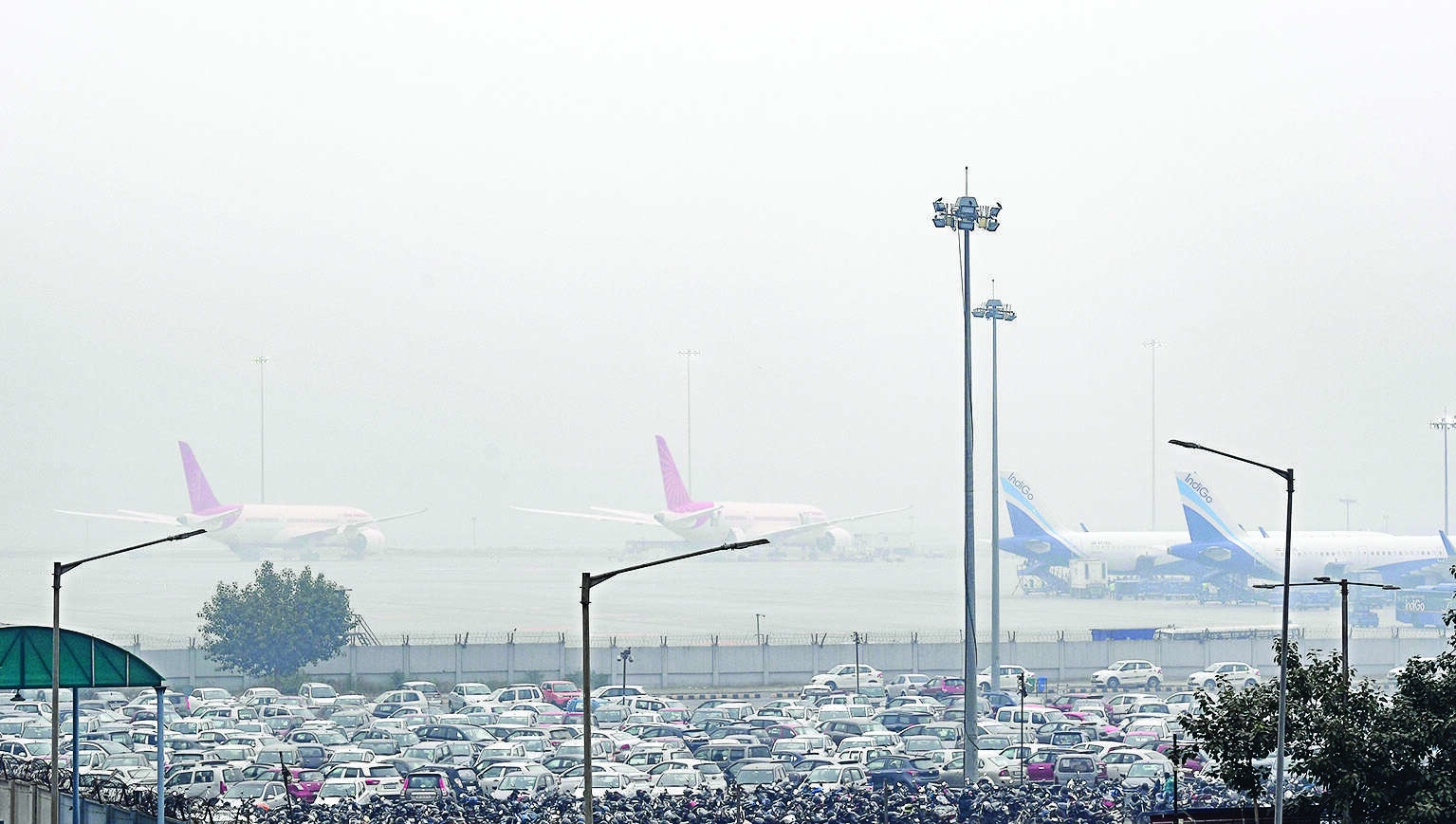 Cloud cover & slow wind push citys air quality to severe zone