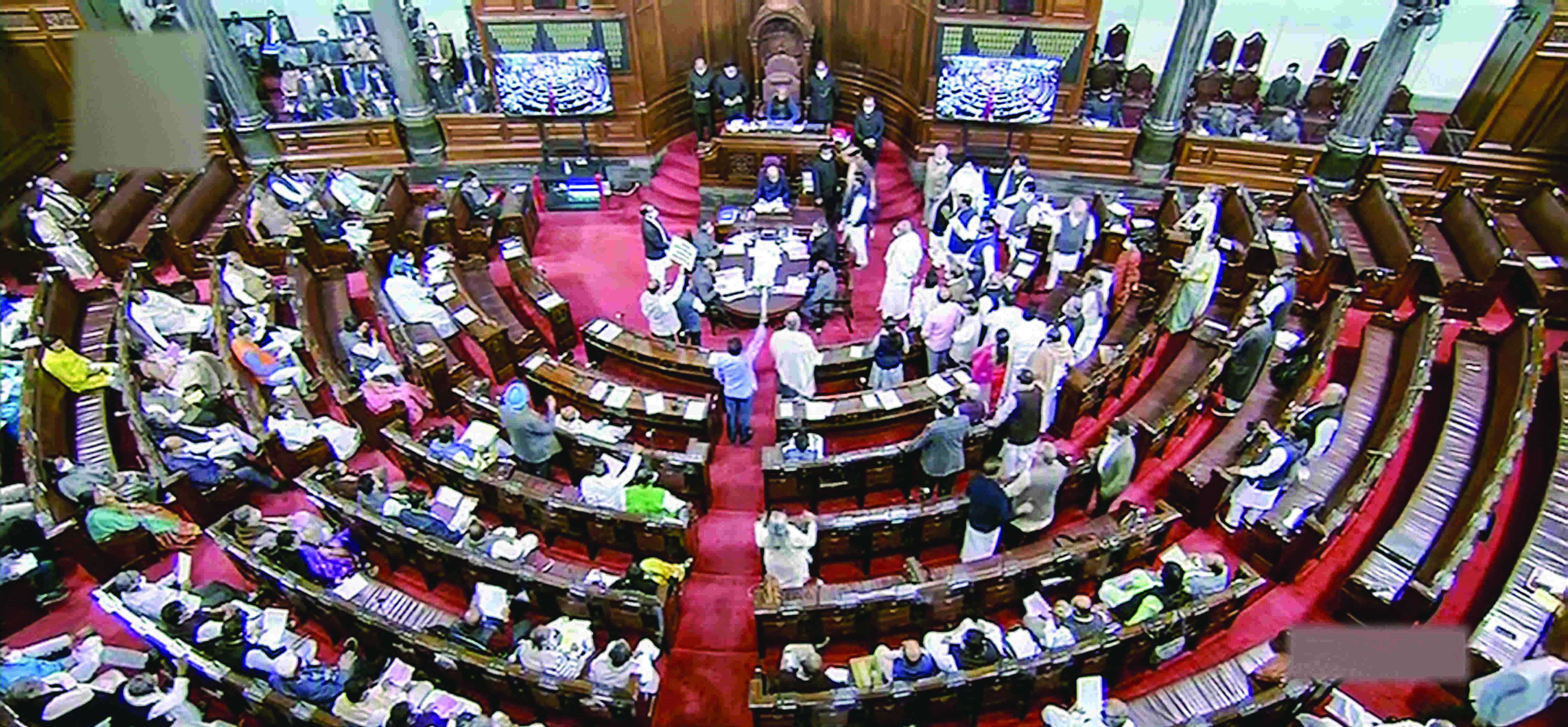Oppn protests force repeated adjournments in Rajya Sabha